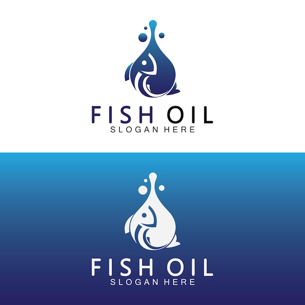 Fish oil logo vector illustration template