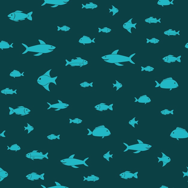 Fish Seamless Pattern Background Vector illustration backdrop