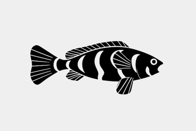 Fish silhouette vector illustration Fish silhouette Icon and Sign