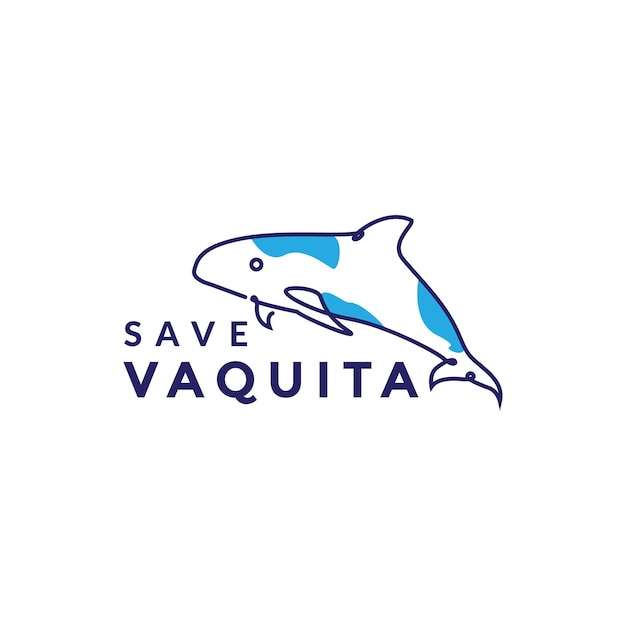 Fish vaquita abstract logo design