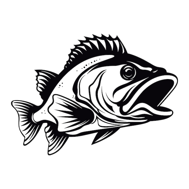 Fish vector black illustration