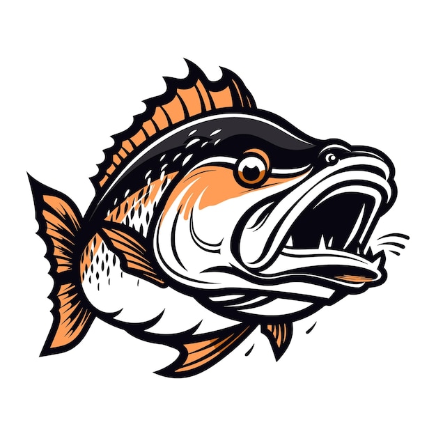 Fish vector black illustration