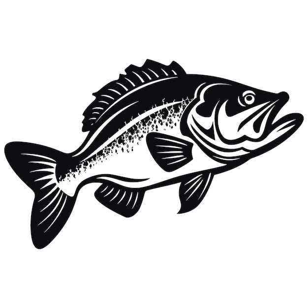 Fish vector black illustration