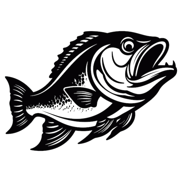 Fish vector black illustration