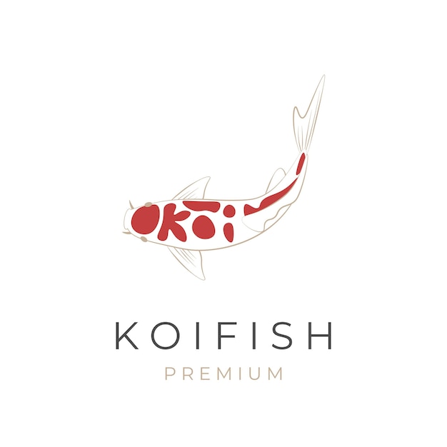 Fish vector illustration logo with koi lettering pattern