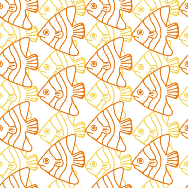 Fish vector seamless pattern Sea Background