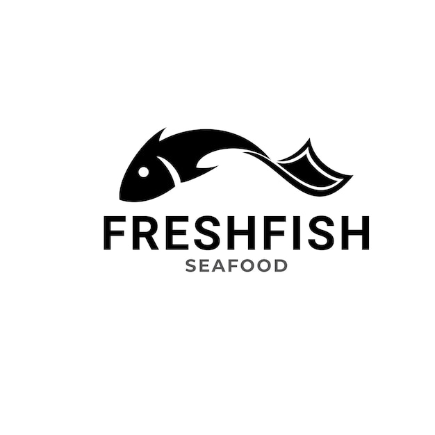 Fish in water Logo design vector template. Seafood restaurant shop store Logotype concept icon.