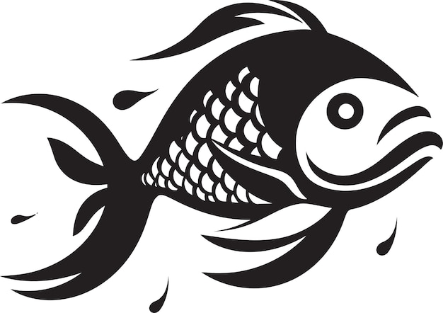 a fish with a black background that says fish on it