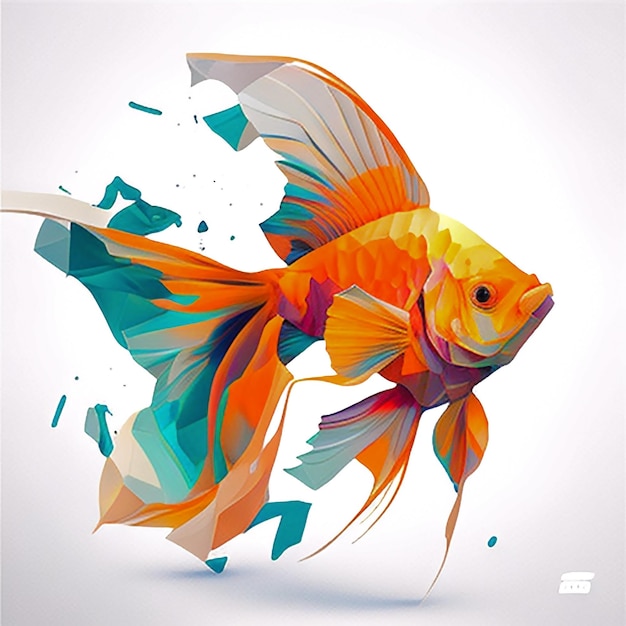 A fish with a colorful background and the word " koi " on it.