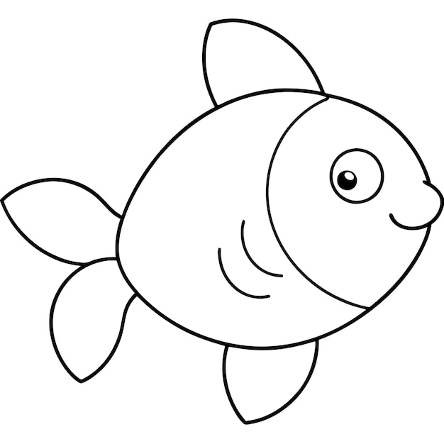 Vector a fish with a smile on its face and eyes