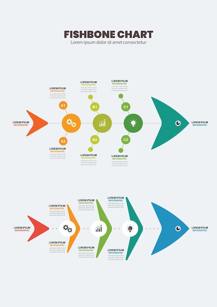 Fishbone chart diagram infographic