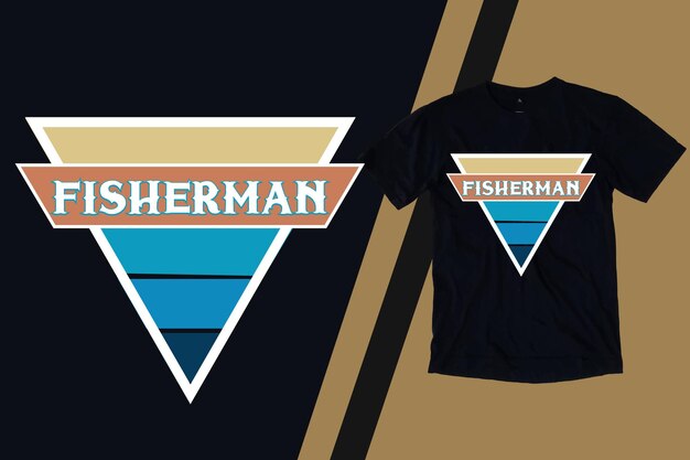 Fisherman retro t shirt design