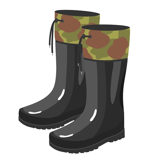 Vector fisherman's rubber boots