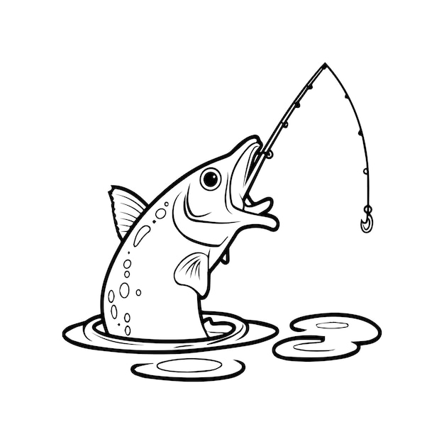 Fishing coloring pages Fishing outline for coloring book