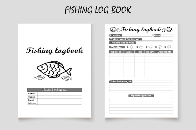 Fishing kdp interior log book design