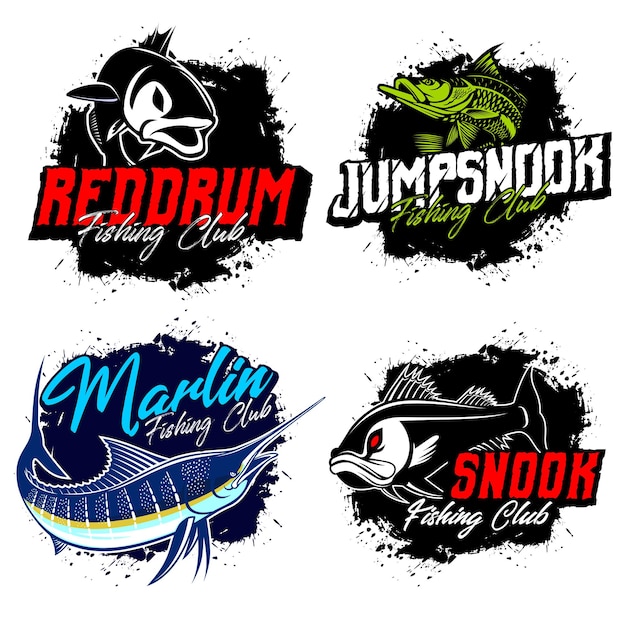 Fishing Logo Bundle of unique and Fresh fishing logo bundle template great to use as any fishing company and Product logo