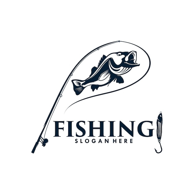 Fishing logo design template illustration