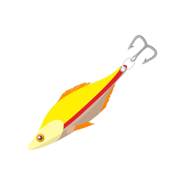 Vector fishing lure cartoon icon on a white background