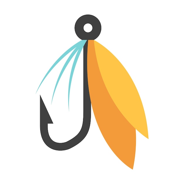 Fishing lure icon in flat color style