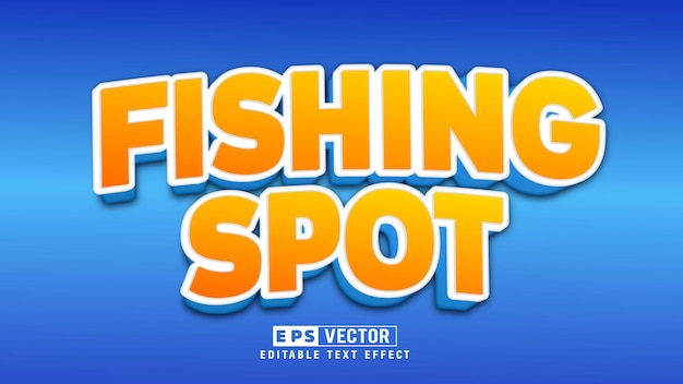 Fishing Sport 3d Editable Text Effect Vector With Background