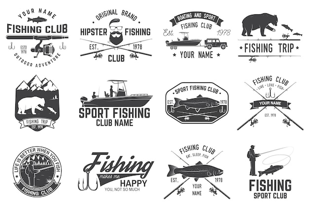 Vector fishing sport club vector illustration