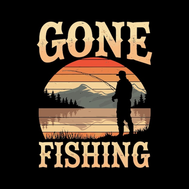 Vector fishing t shirt design design