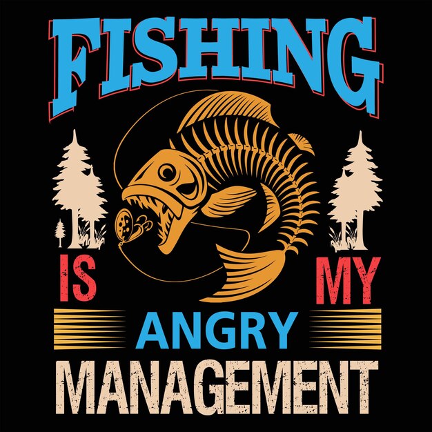 Fishing t shirt design typography vintage Vector