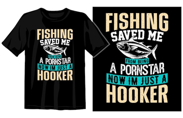 Fishing t shirt design vector vintage fishing tshirt graphic illustration Fishing vector emblem