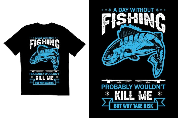 Fishing t shirt design vector