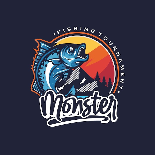 Fishing tournament logo template