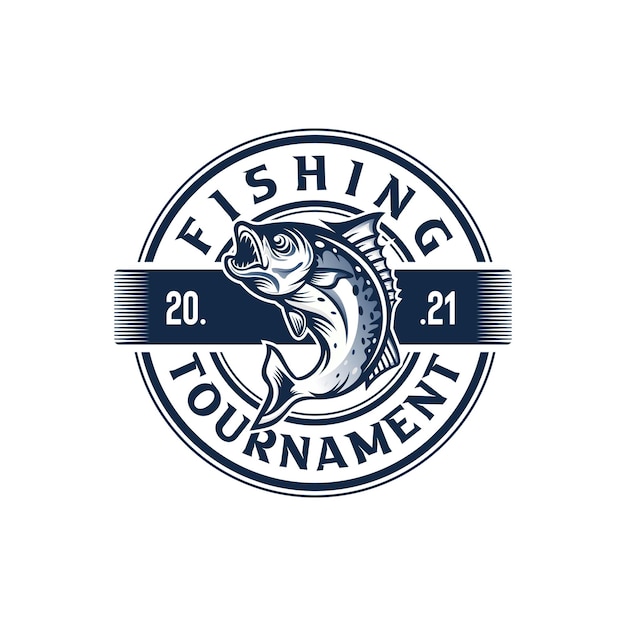 Fishing tournament logo template