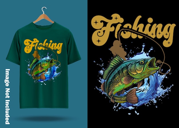 Vector fishing tshirt de vintage fishing tshirt set graphic illustration fishing vector design