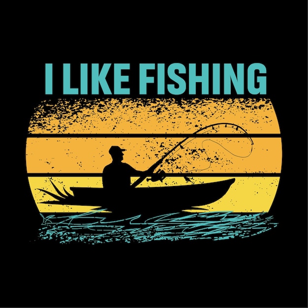 Vector fishing tshirt design