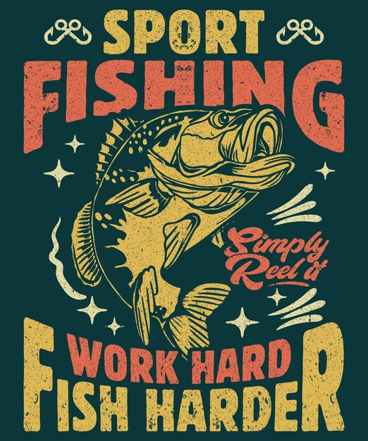 Vector fishing tshirt graphic for fishing lovers 10