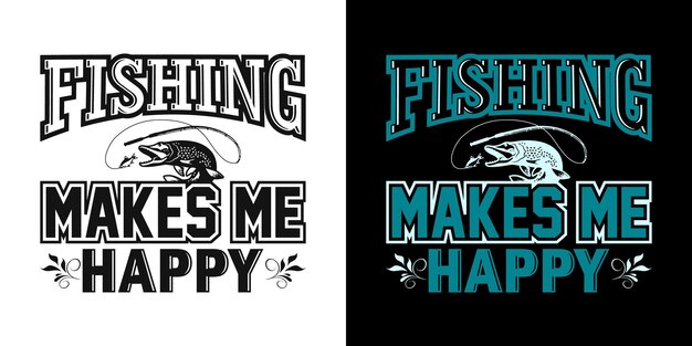 Vector fishing vector t-shirt design samples with illustration of a fish and a fishing.