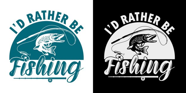 Vector fishing vector t-shirt design samples with illustration of a fish and a fishing.