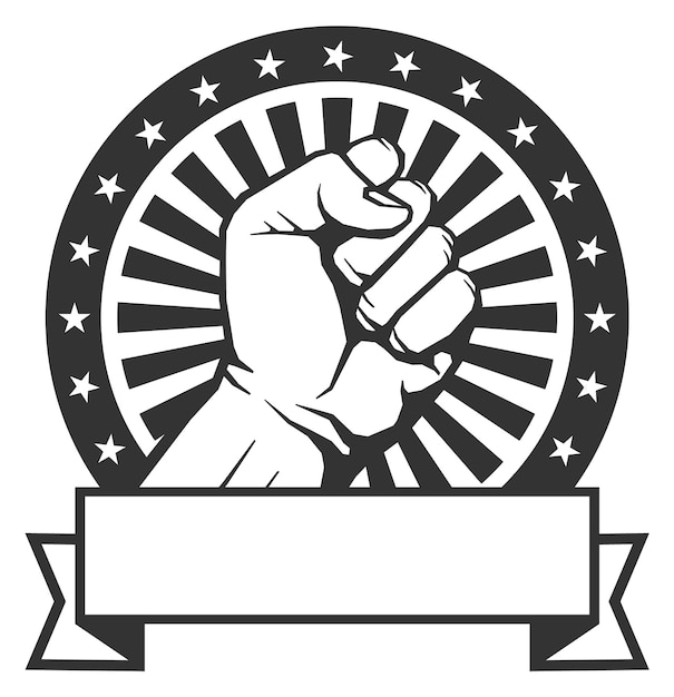 Fist emblem Power logo Fight black icon