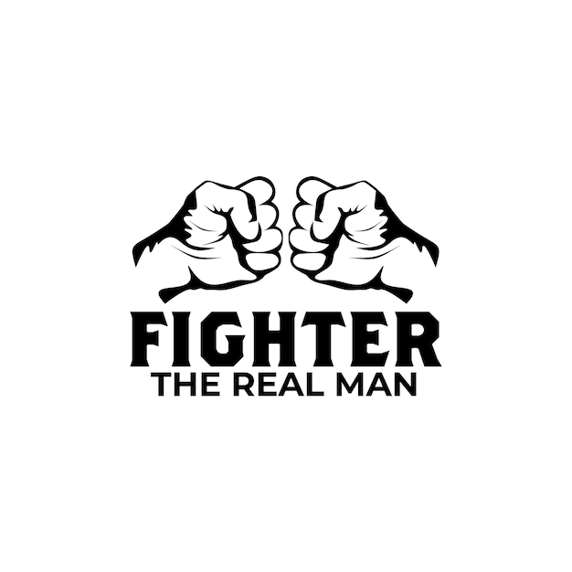 Vector fist fighter logo design template