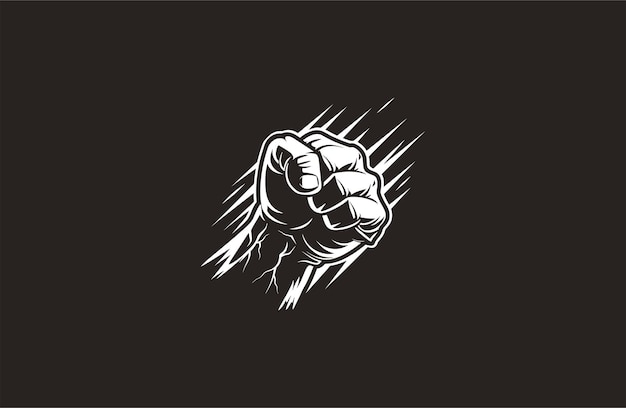 Fist hand logo engraving style illustrations