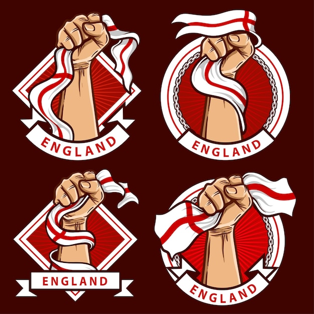 fist hands with england flag illustration