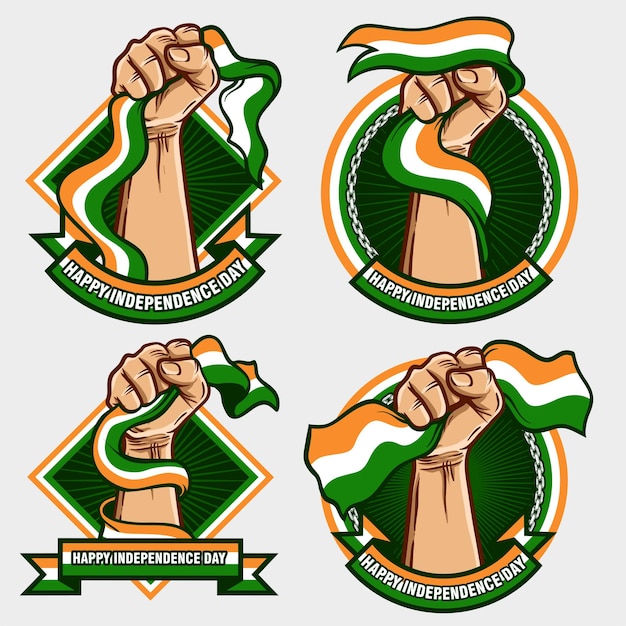 fist hands with india flag illustration