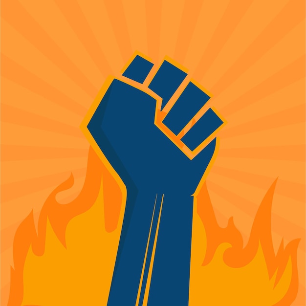 Fist male hand, symbol of the Demonstration, revolution. Sign of anger, strength