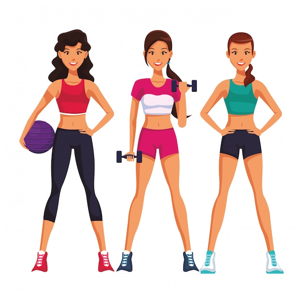 Fit women doing exercise