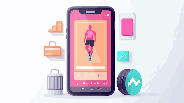 Vector fitness app interface graphic elements for professionals