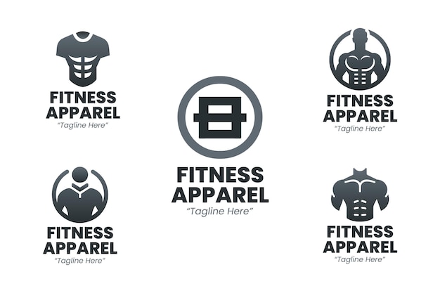 Vector fitness apparel logo collection