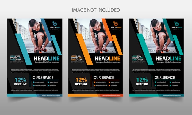 Fitness brochure flyer cover advertising template