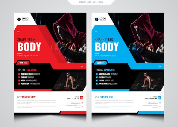 Fitness Cente Gym Flyer Template Vector