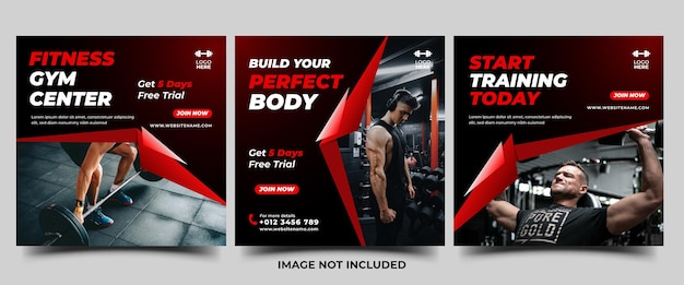 Fitness center social media post template