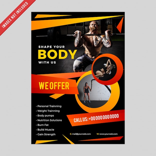 Fitness Club Flyer & Poster Cover Template.