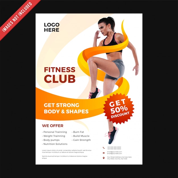 Fitness Club Flyer & Poster Cover Template.